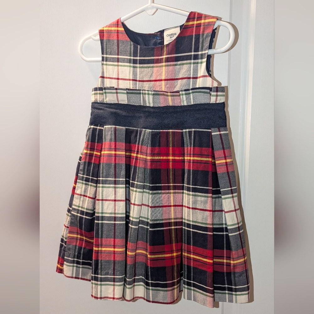 Osh Kosh Bgosh Plaid Toddler Girls Dress Size 2T